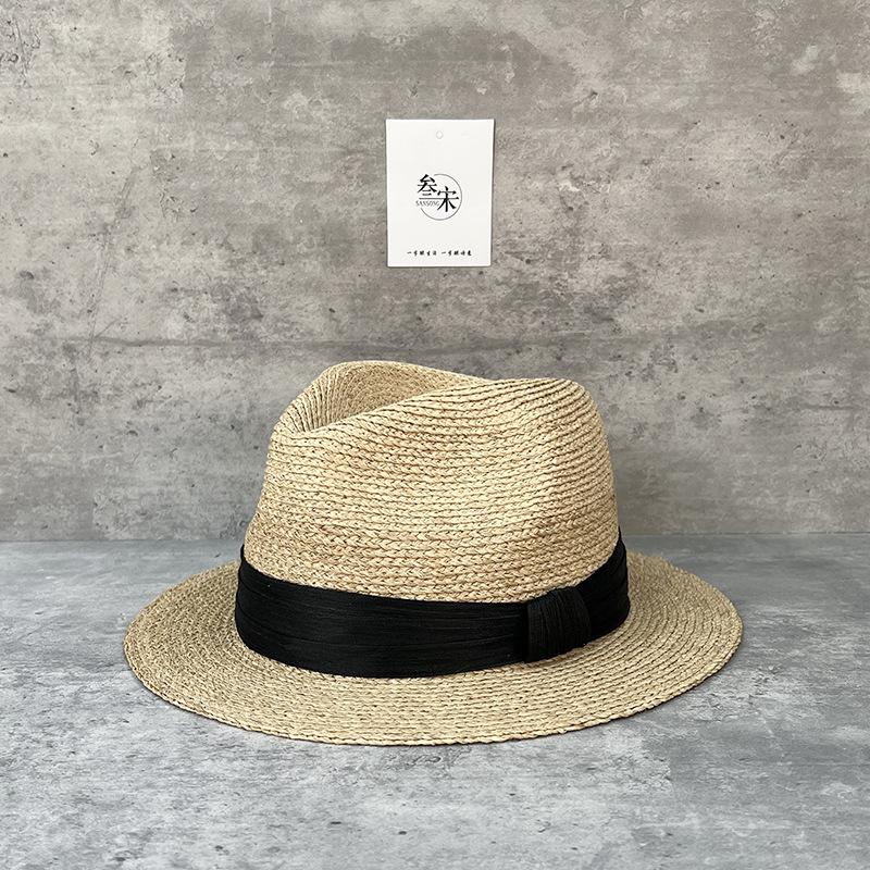 25 Fine Raffia Hand-Woven Straw Hat Women'S Summer Sun Protection Visor Elegant Top Hat Silk Hemp Decoration