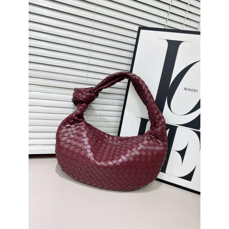 Handwoven Horn-Shaped Crossbody Bag Women Soft PU Woven Shoulder Small Daily Use Tote In 16 Colors