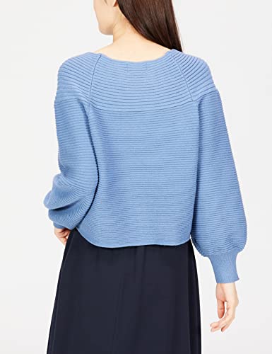 Jill by Jill Stuart Women's Garter Rib Knit Sweater, Blue, FR