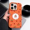 Cherry Pattern Leather Texture Plain Color Shell for iPhone 16 Pro 15 14 13 12 Pro Max 11 Soft Tpu Shockproof Matte Case Cover