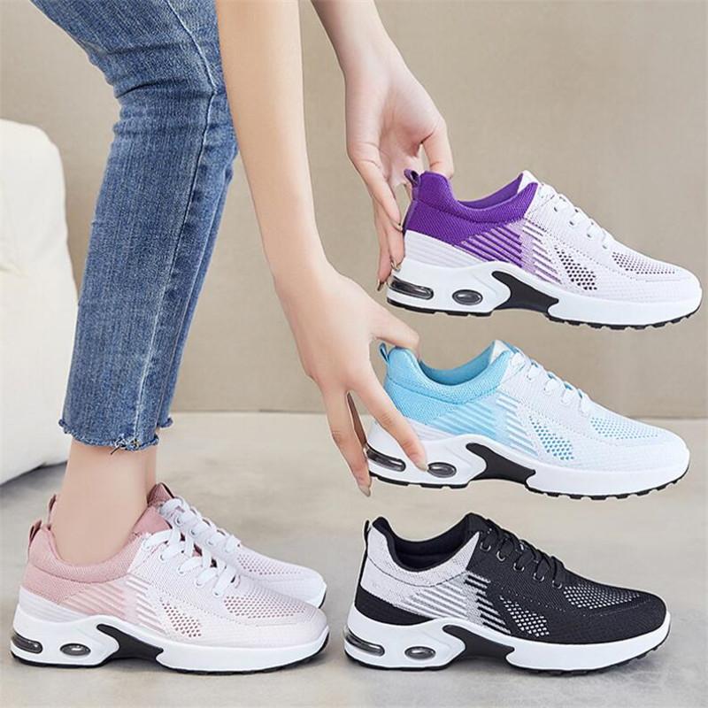 Dames Sportschoenen Outdoor Mesh Hardloopschoenen Ademend Atletiek Casual Sneakers Dames Vetersportschoenen Wandelschoenen