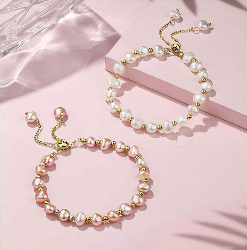 Fashion 100% Baroque Freshwater Pearl 14K Gold Filled Female Bracelet Wholesale  For Women Birthday Gifts Cheap
