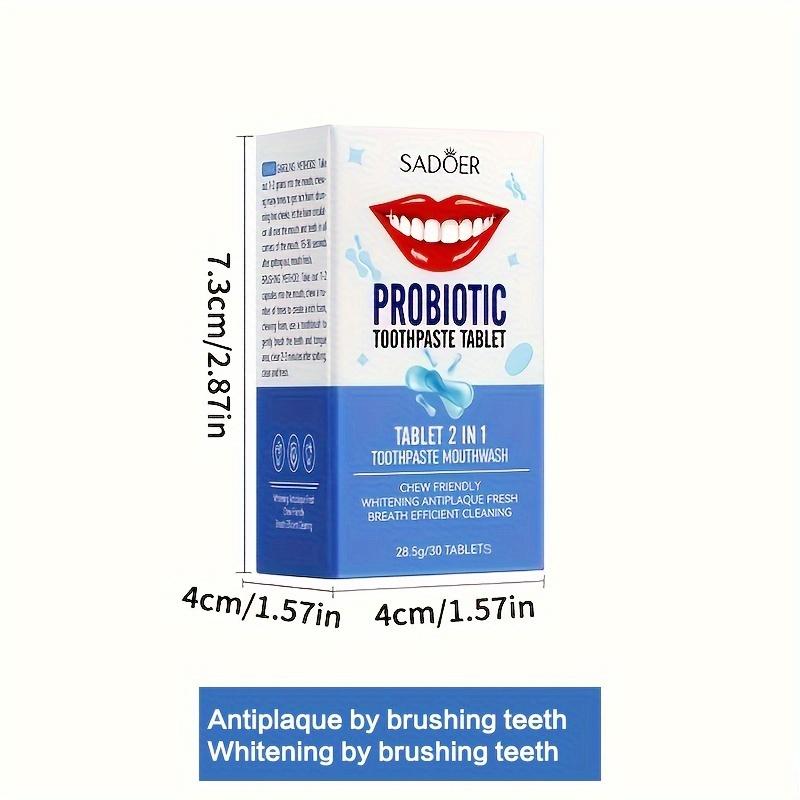 Probiotic Whitening Toothpaste Tablets Natural Teeth Cleaning Stain Removal Oral Care 28.5g/30 Tablets