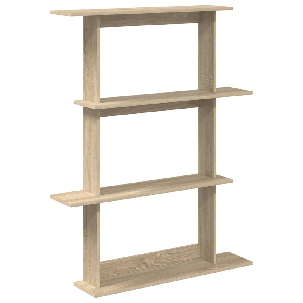 Wall Mounted Shelf Unit Brown 100 X 20 X 126 Cm Engineered Wood