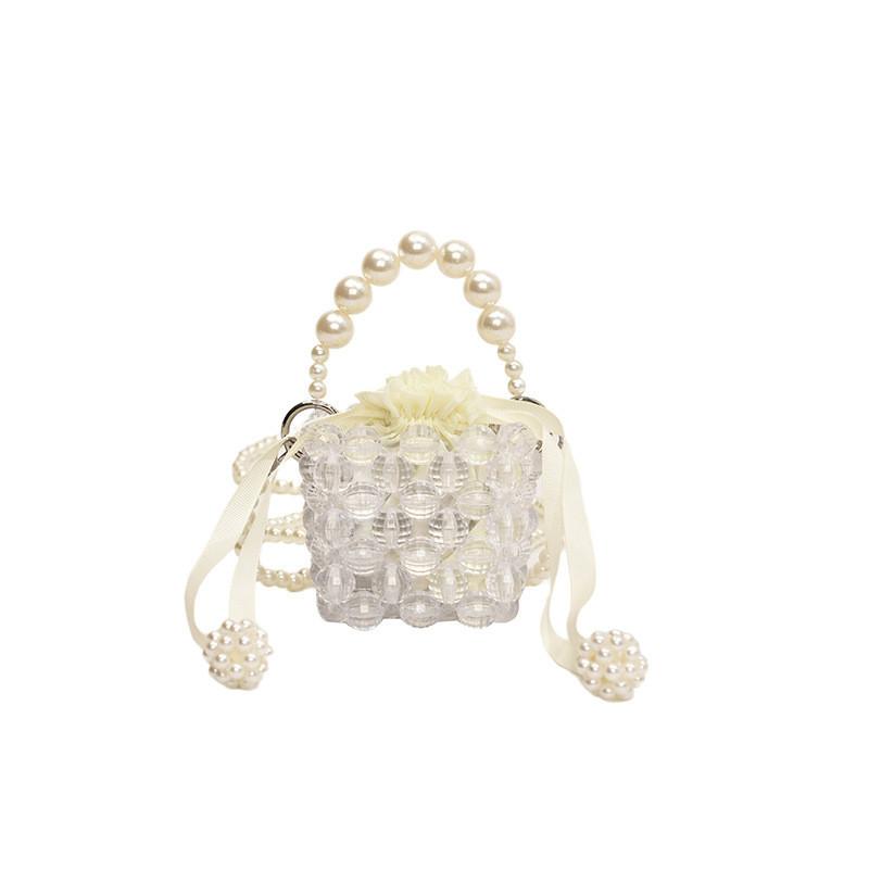 Trendy Mini Pearl Shoulder Bag For Kids Stylish Gender Neutral Handbag For Everyday Use Transparent