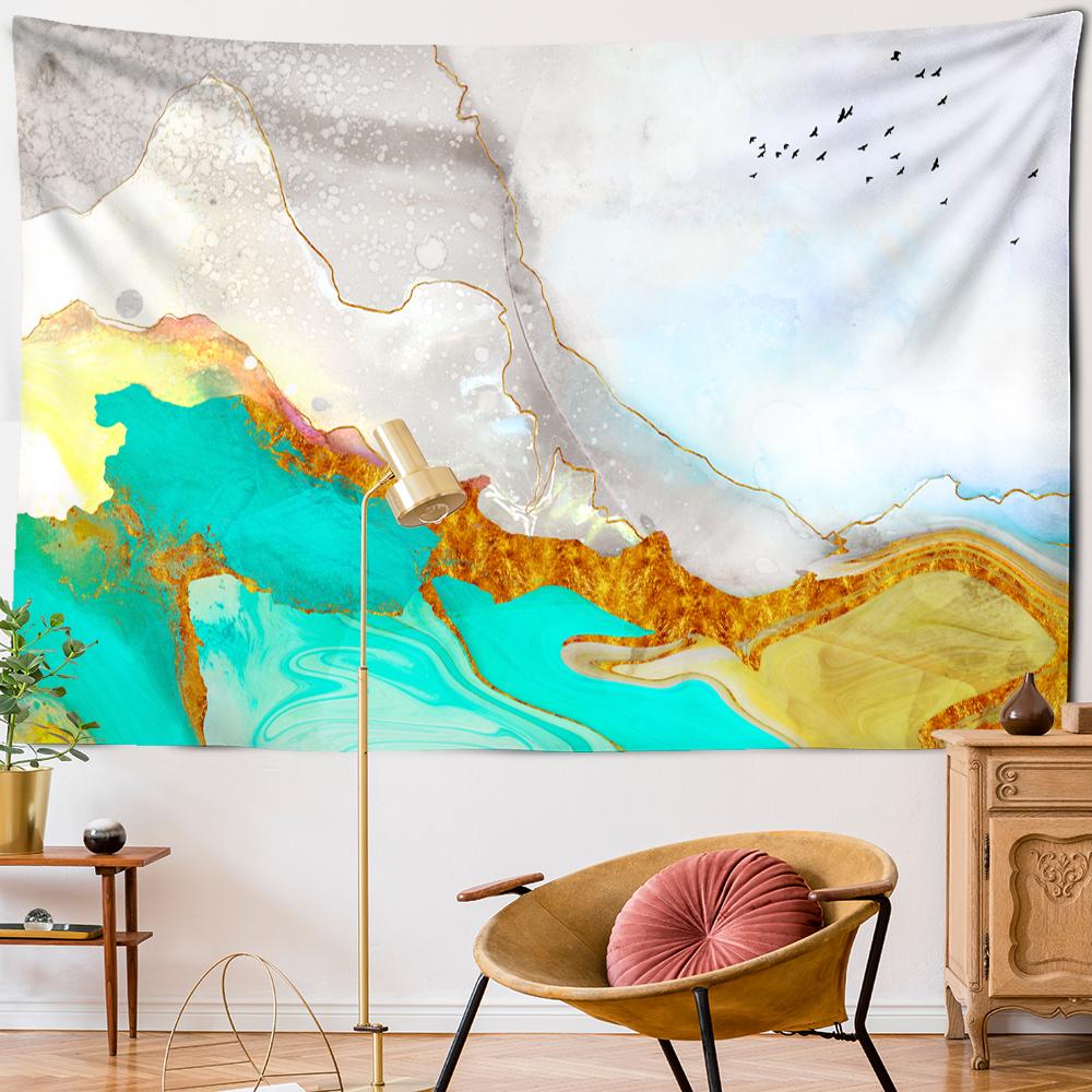 

Мраморная линия картина гобелен настенный китайский художественный стиль хиппи богемный ковер с принтом гостиная домашний декор 95x70CM