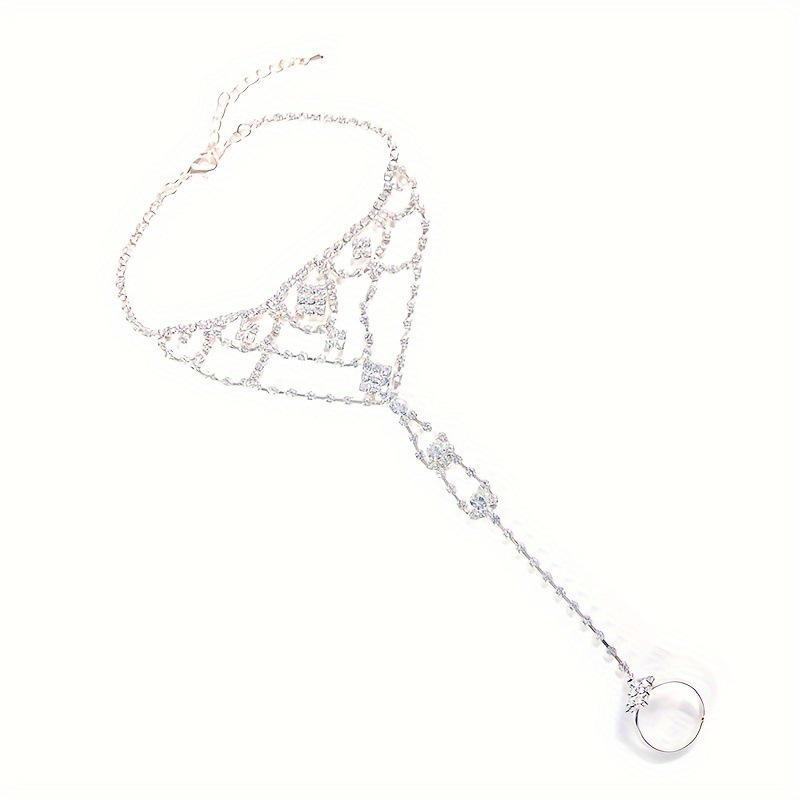 Hot-Selling Rhinestone Foot Jewelry: Versatile Finger Anklet & Foot Ring for Beach Vacations