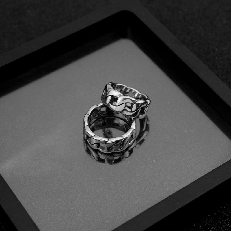 Unisex Punk Disco Titanium Steel Chain Ring