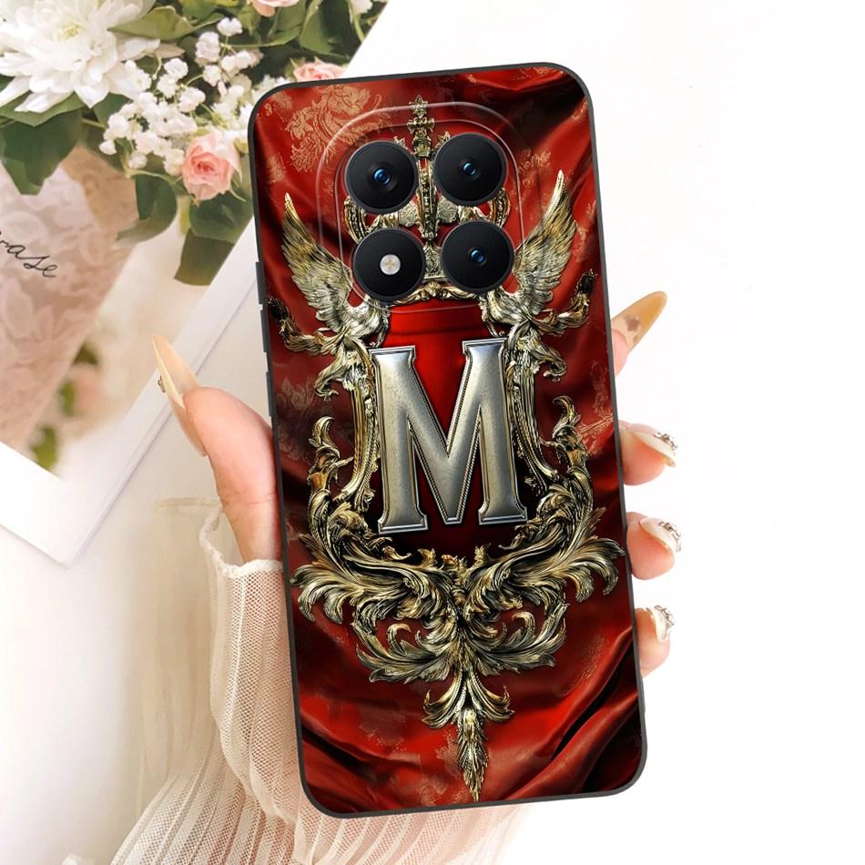 For Xiaomi Redmi Note 15 Pro+ 15Pro 5G Feather Crown Initial Letter Phone Case For Redmi Note 15 Pro Plus 5G Soft Silicone Cases