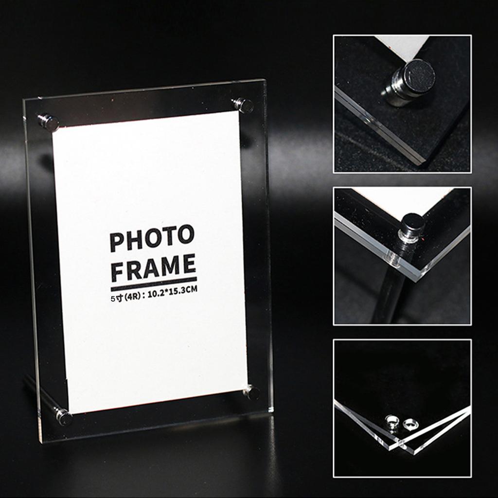 Przezroczysta ramka na zdjęcia Akrylowa ramka na zdjęcia do wyświetlania certyfikatów i zdjęć z metalowym stojakiem