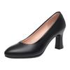 Professional Commuter Shoes, Mid-to-high Heels, Versatile Formal Leather Shoes, Women's Black Work Shoes
