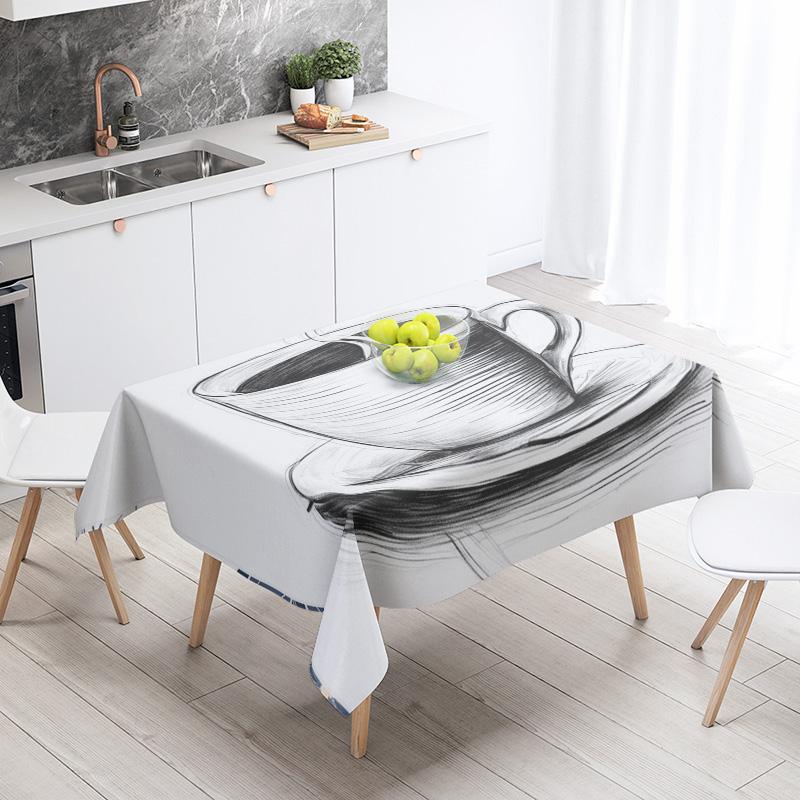 New Abstract Tea Tablecloth Waterproof and Oil-proof Dining Tablecloth Nordic Wind Bar Tablecloth Home Decoration