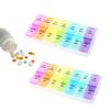 Shunshi Weekly Pill Organizer with Am/Pm Compartments Travel Pill Boxes 7 Day 1 Times A Day Tablet Dispenser with 11 Compartment