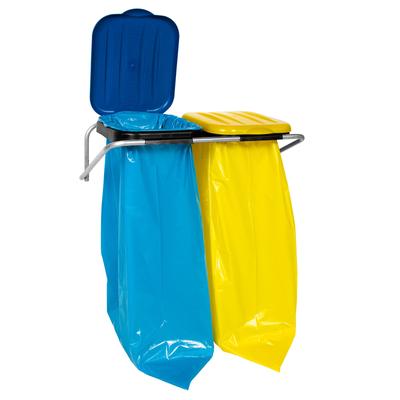 Support mural pour tri sélectif, 2 couleurs, sacs 120L