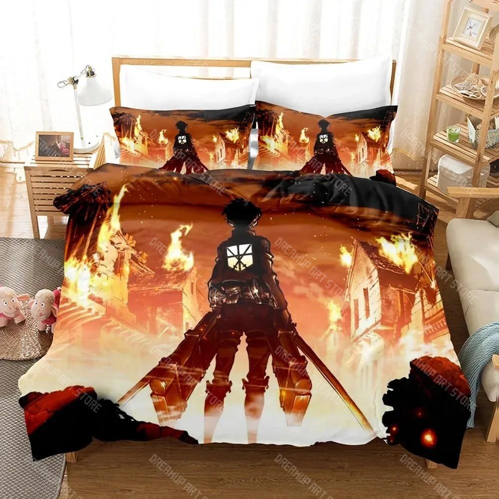 Fashion 3D Attack the Giant Bedding Sets Duvet Cover Set With Pillowcase Twin Full Queen King Bedclothes Bed Linen Home Textile
