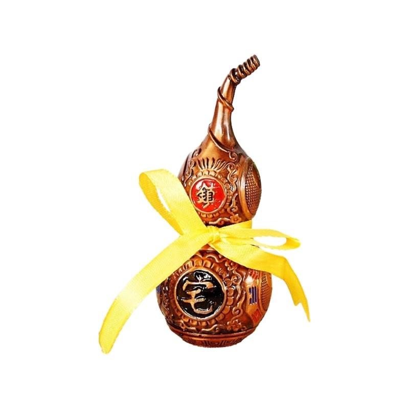 Metal Gourd Sculpture Chinese Fengshuis Figurine Luck Statue for Bedroom Home Livings Room Church Office Decorations