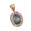 Natural Green Pietersite Gemstone 925 Solid Silver Two Tone Pendant 1.50" S4K23