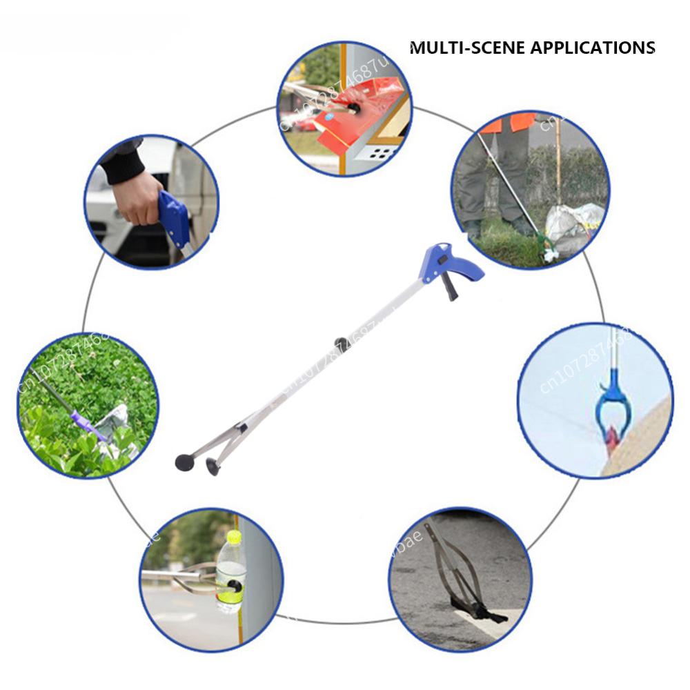 Durable Aluminum Alloy Folding Garbage Picker 80cm Reacher Grabber Tool For Easy Clean Up In Household And Garden Use