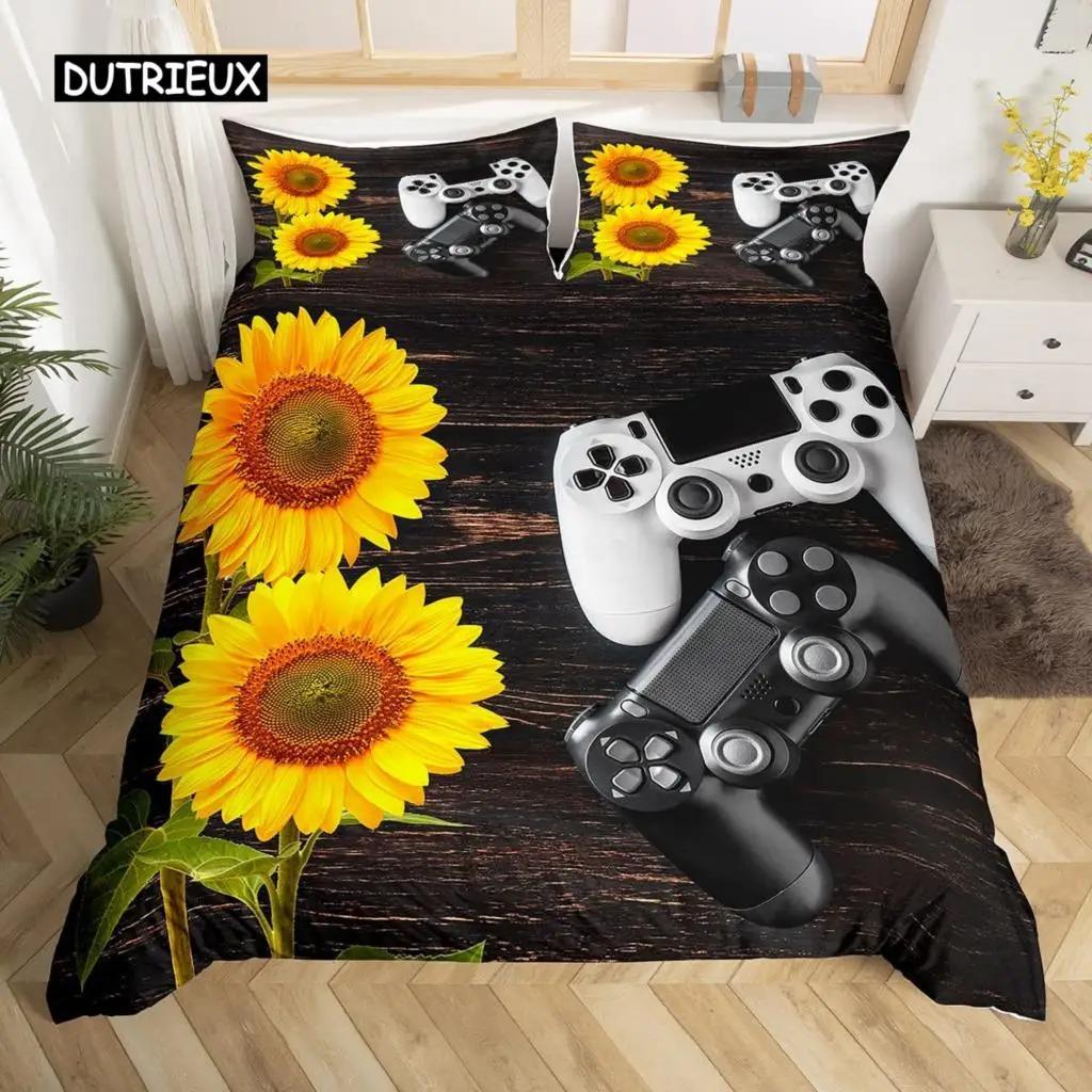 Gamepad Bettbezug Set Mikrofaser Gamer Spieler Gaming Joystick Bettdeckenbezug Queen Size Kinder Jungen Video Bettwäsche Set