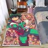 Modern Bold Graphic Illustration My Hero Academia Deku Hero Collage Anime Fan Art Green soft area floor mat ideal for kids playroom nursery bedroom