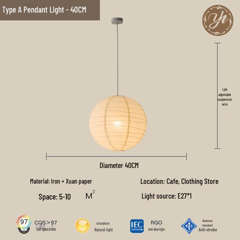 Isamu Noguchi Nordic Minimalist Washi Paper Pendant Lamp