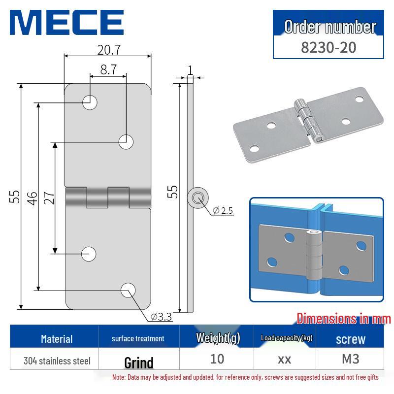 304 Stainless Steel Thickened Cabinet & Wooden Door Hinges