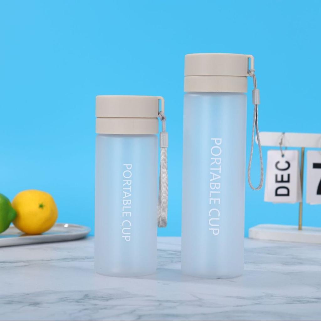 Water bottle double cover frosted plastic cup large capacity with tea leak sports kettle outdoor portable with lifting rope cup wholesale