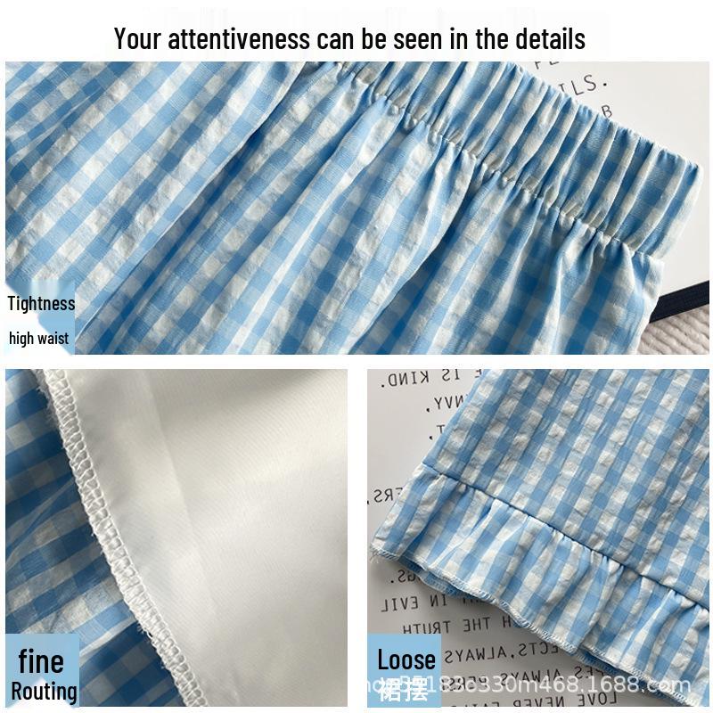 

Милая весенняя женская юбка А-силуэта с высокой талией 2025 S синий