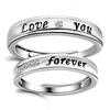 Love You Forever Rhinestone Lover Couple Promise Finger Ring Set Jewelry Gift