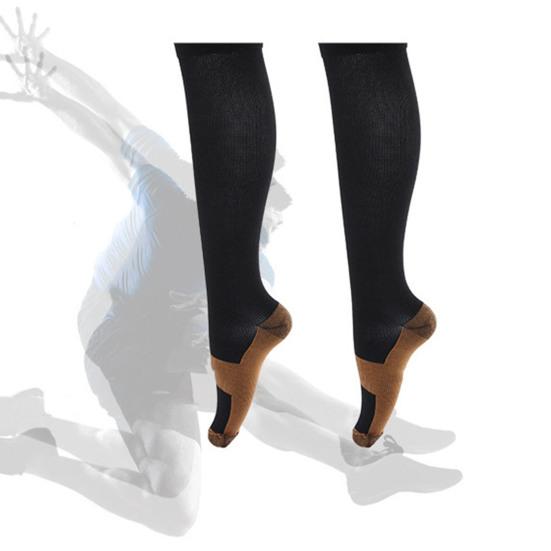 Women Breathable Patchwork Compression Stockings Cycling Running Long Socks
