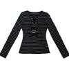 VAYLA Gotické Retro Tričko Dámské Šněrovací Pruhovaná Ležérní Košile Y2k Vintage Potisk Grafická Topy Streetwear Americké Grunge Topy