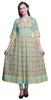 Bimba Gold Leaves & Peony Floral Printed Womens AnarkaliA  KurtiA  Kurta Flared Maxi Blouse