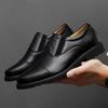 Men's Business Casual Leather Work Shoes – Black Soft-Sole Anti-Slip Breathable Comfortable Footwear