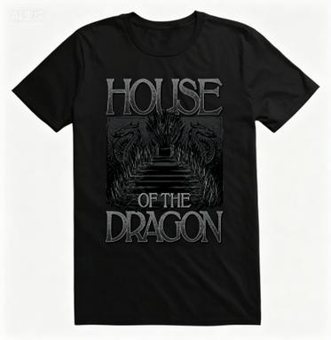 House Of The Dragon Iron Throne Dragon Graphic Vintage Fan Cotton Short Sleeve Tshirt