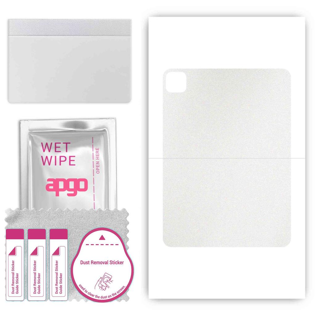 apgo Naklejka ochronna na tył kompatybilna z Apple iPad Pro 11 (2020), Folia do pakowania, folia aluminiowa, winyl - wzór matowy przezroczysty