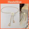 Elegant Floral Waist Chain Belt Accessory With Metal Automatic Buckle For Dresses And Jeans