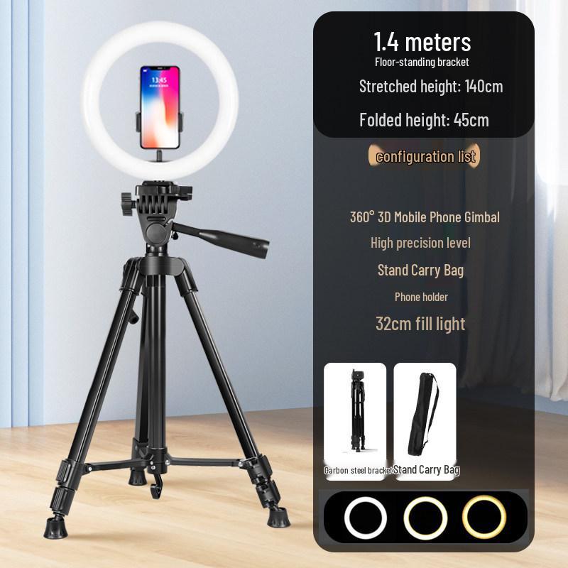 2024 Universal Phone Holder with Fill Light for Live Streaming and Outdoor Content Creators