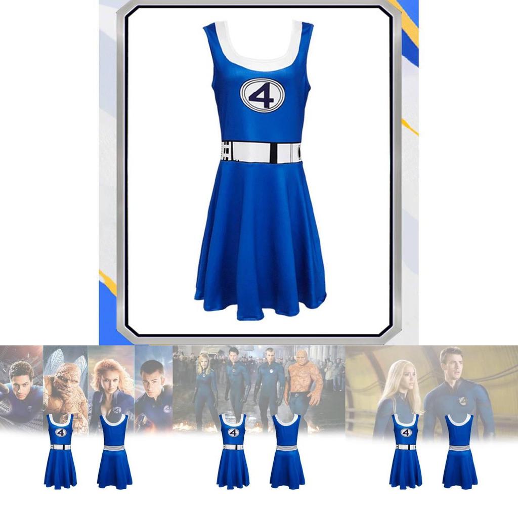 Fantastic Four Invisible Woman Costume For Halloween Cosplay With Milk Silk Fabric For Teens