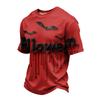 Men's Casual Short Sleeve T-Shirt Lightweight Breathable Fabric Crew Neck Halloween Eye Pattern Printed Top for Everyday Wear