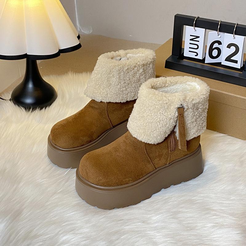 

Women s thick-soled a footstool winter lightweight warm padded snow boots non-slip wear-resistant casual sneakers cotton boots 41 верблюд