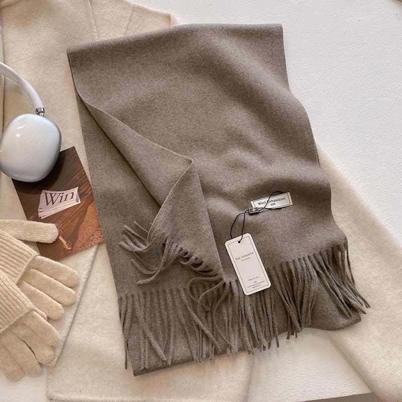 Luxury Cashmere Wool Scarf For Women  Winter Warm Pashmina Thicken Soft Shawl Wrap Stole Daily Use Fashion Elegant Wool Scarf