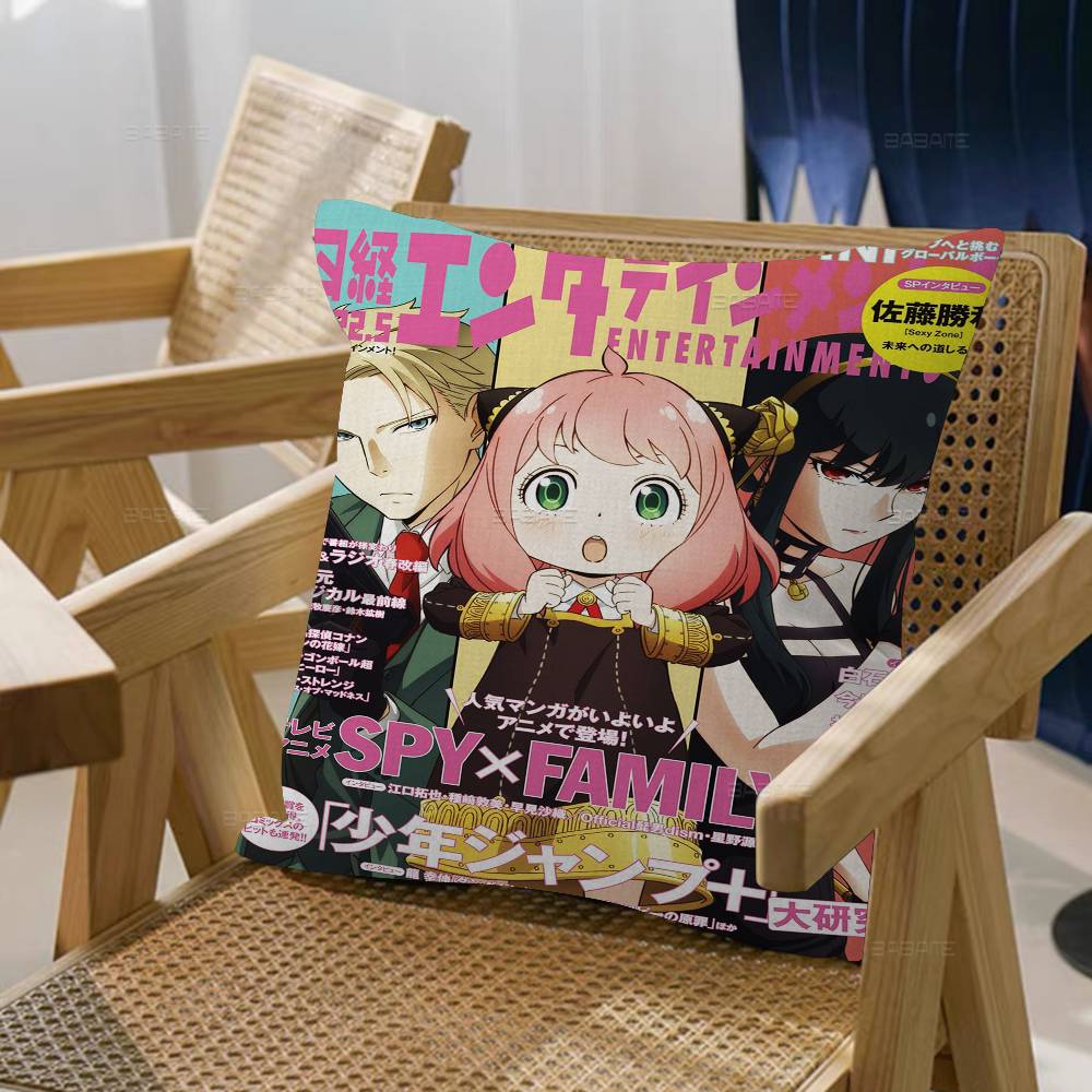 Anime S-Spy X Family Cushion Cover Pillowcase Upholstery Sofa Throw Pillow Home Decor Pillowcas