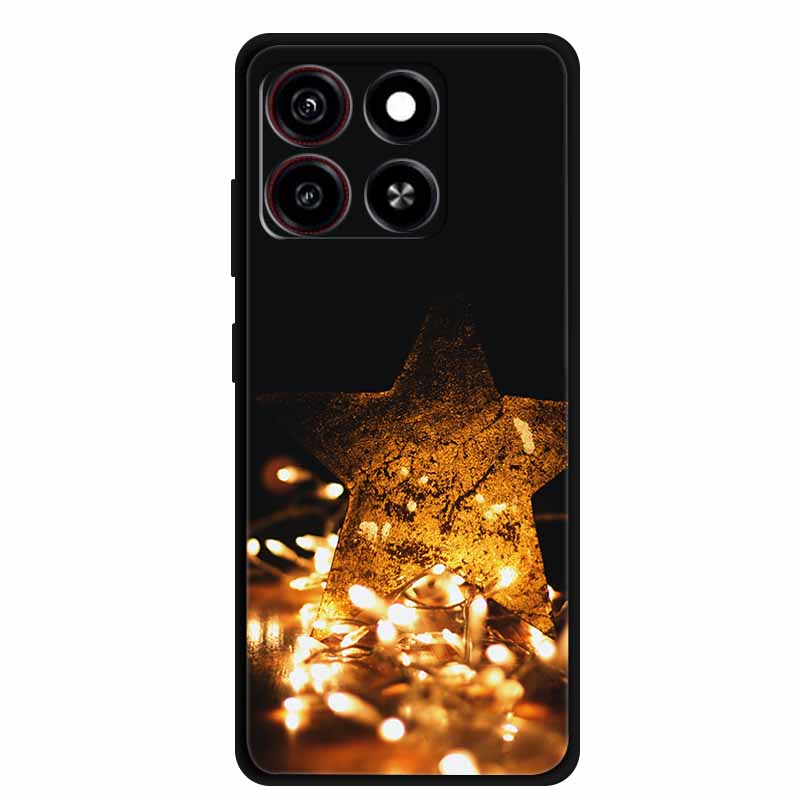 Christmas Cover For ZTE Blade A35 A55 Case Black Silicone Cases for ZTE Blade A55 Cartoon Santa Claus Christmas Tree Back Cover