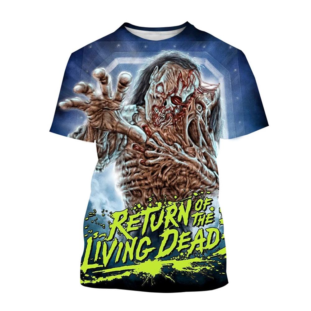 Nové klasické hororové tričko s motivem lebky zombie s motivem filmu Návrat oživlých mrtvých, unisexové streetwear, dětské tričko