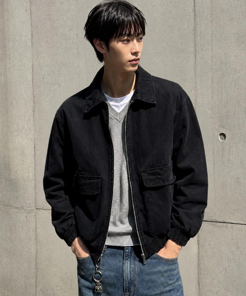 Underoff Washed Out-Pocket Blouson Jacket Black
