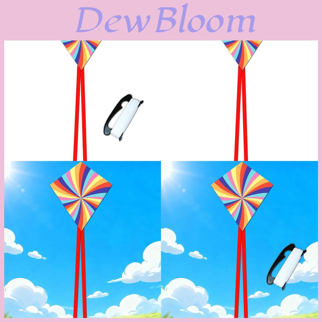 Polyester Rainbow Diamond Kite With Glass Fiber Frame For Kids Outdoor Play And Gift