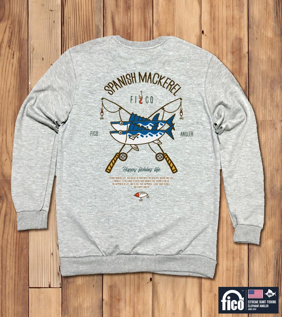DOLDOL Fico-Mtm-233 Extreme Fishing Brand Pico Graphic Sweatshirt Long Sleeve