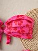 Solid Color Strapless Bandeau Sexy Split Bikini Swimsuit Women's Swimwear