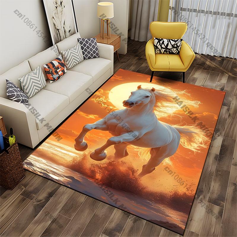 Majestic horse freedom sunset carpet Yoga living room room decor children's crawling mat doormat area rug games mat