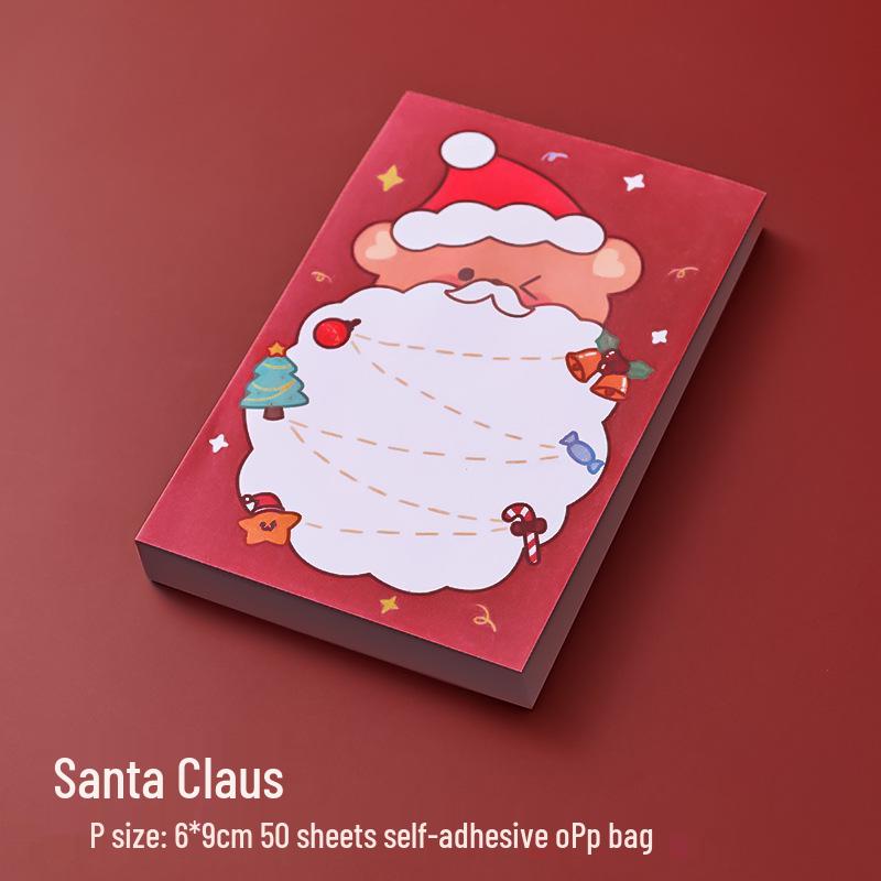 

Мультяшные рождественские липкие заметки Санты - Милые блокноты для студентов, канцелярские товары и подарки